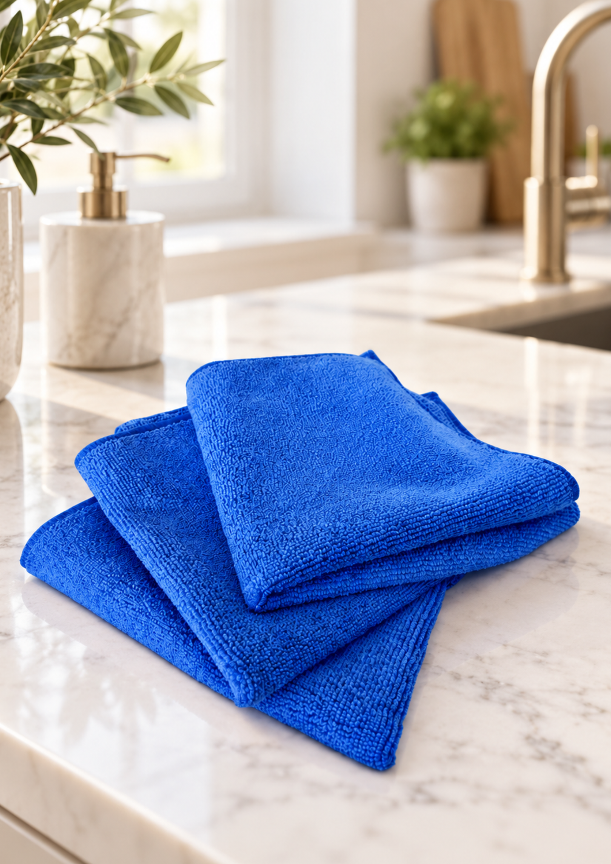 Schoonmaatje vaatdoek 40x40 3 stuks BLAUW ACTIE