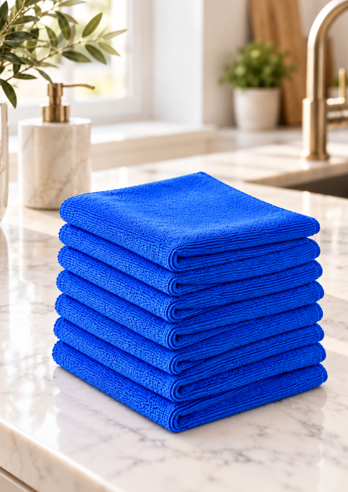 Schoonmaatje vaatdoek 40x40 7 stuks BLAUW ACTIE
