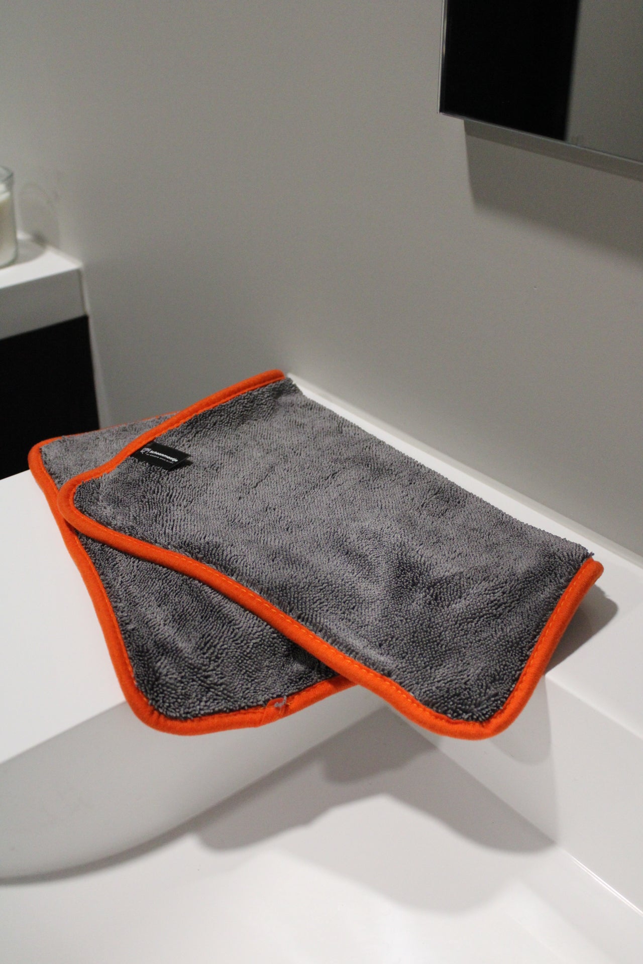 Premium doek medium – 30x40 GRIJS MET ORANJE rand( 1+1 gratis)