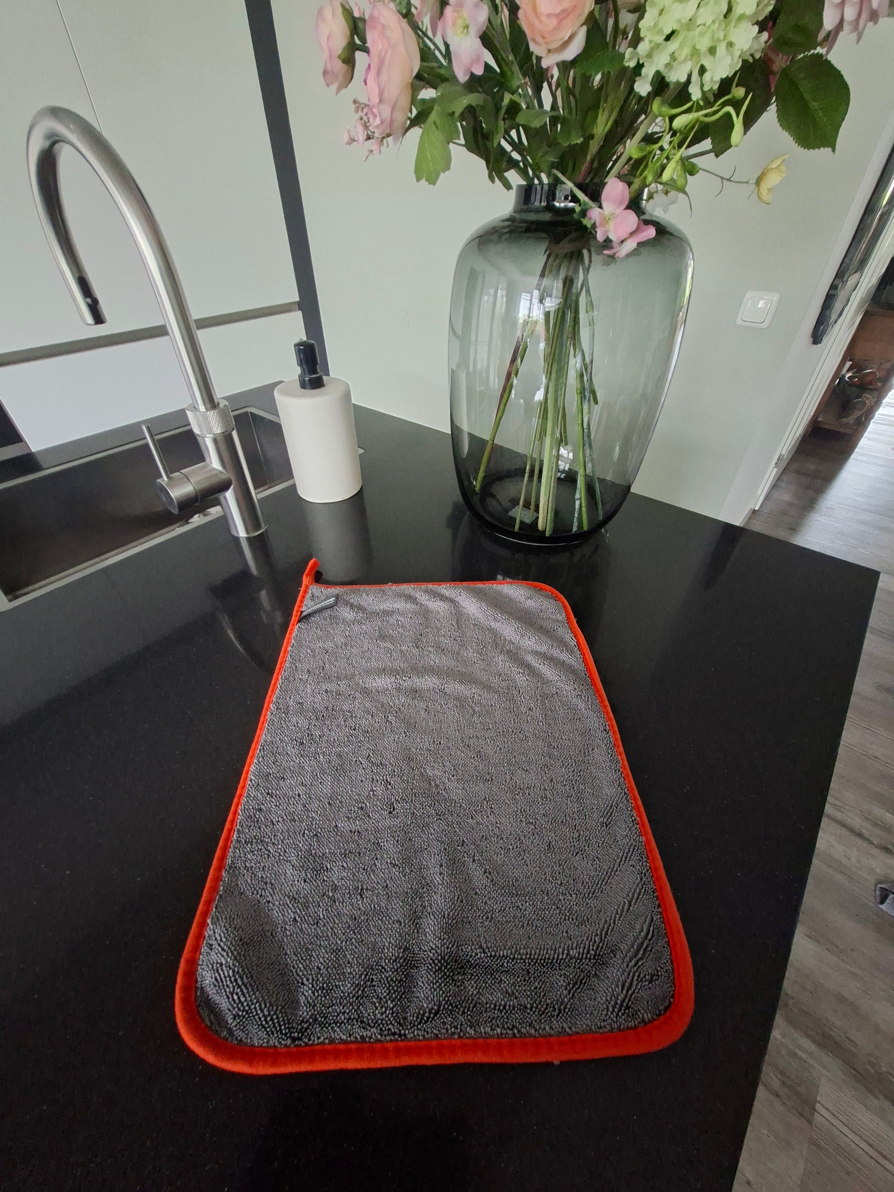 Premium doek medium – 30x40 GRIJS MET ORANJE rand