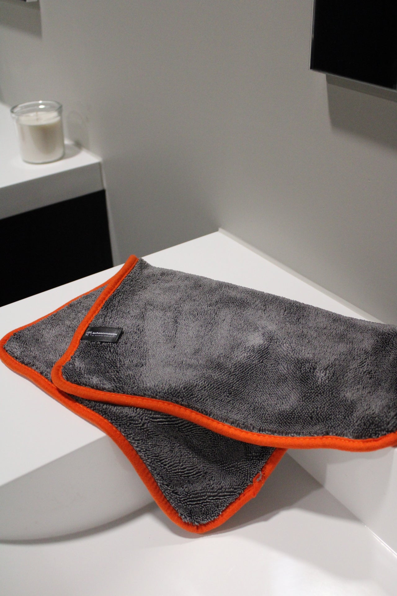 Premium doek medium – 30x40 GRIJS MET ORANJE rand( 1+1 gratis)