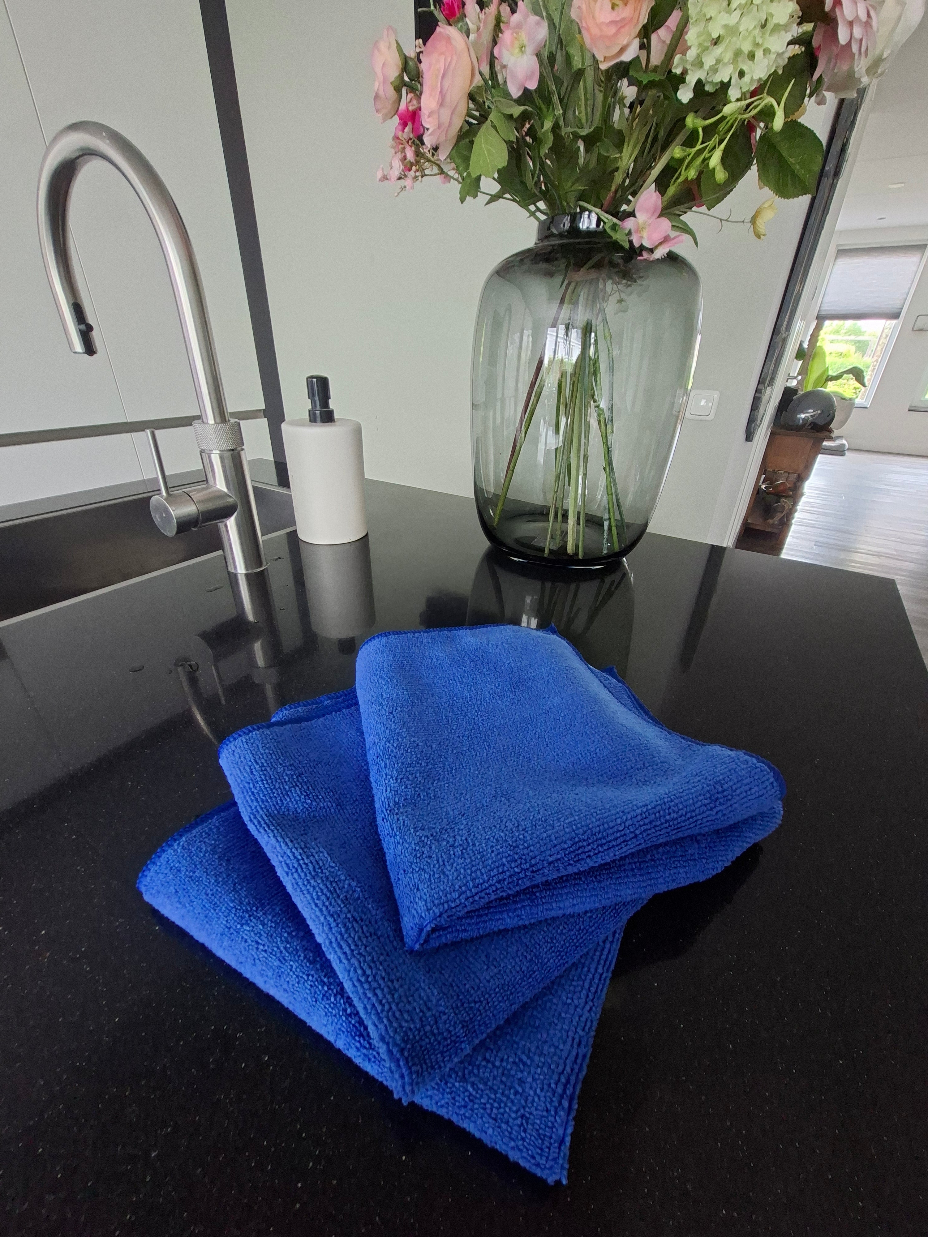 Schoonmaatje vaatdoek 40x40 3 stuks BLAUW ACTIE