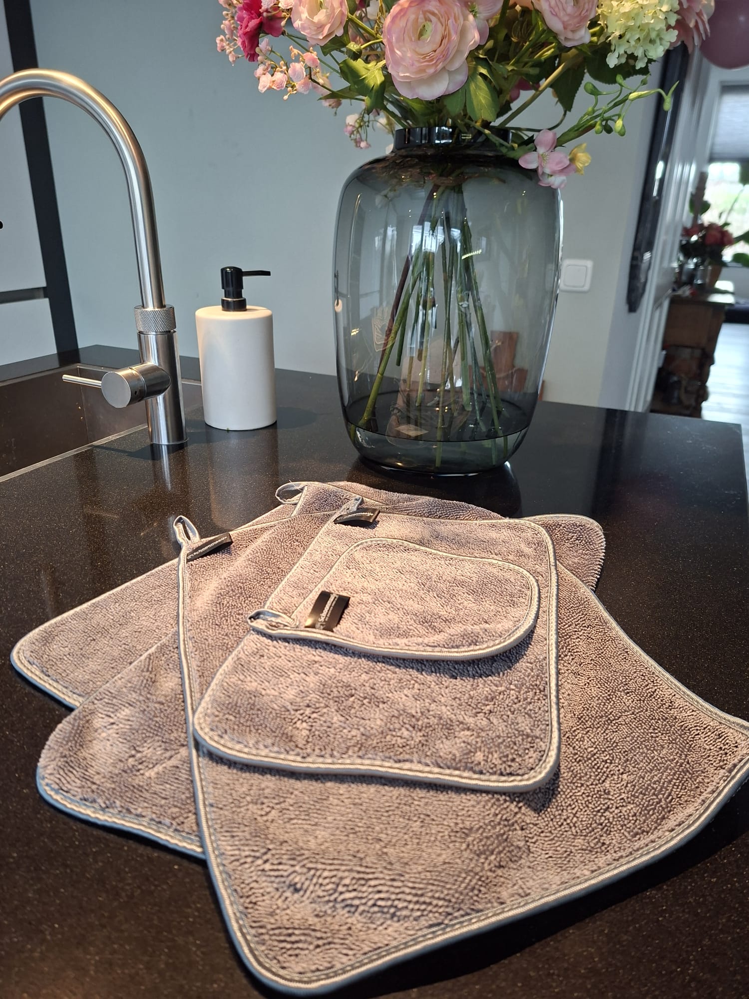 Doekenset met 4 doeken GRIJS