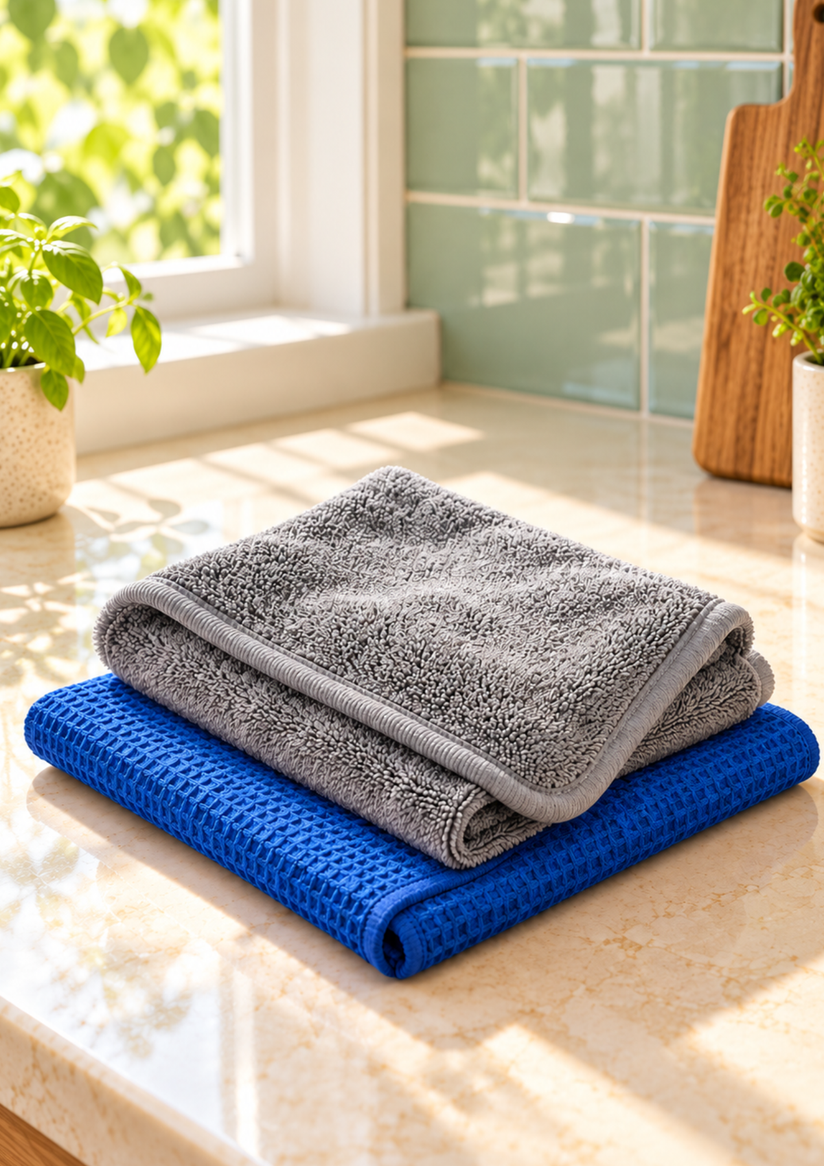 Glasreinigingsdoek & Glasdroogdoek hele set voor €13,95 van Schoonmaatje
