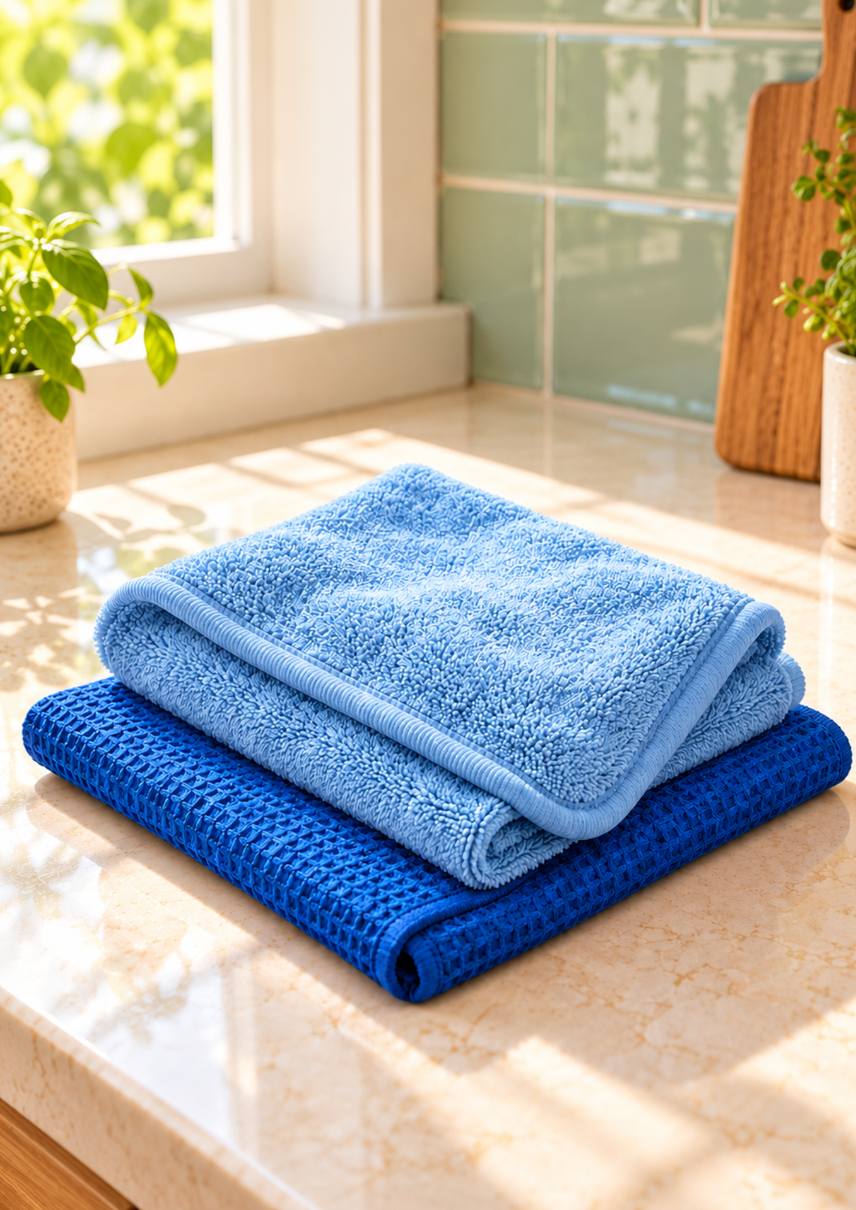 Glasreinigingsdoek & Glasdroogdoek hele set voor €13,95 van Schoonmaatje