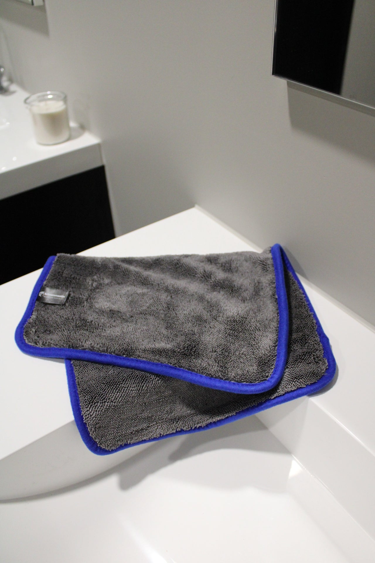 Premium doek medium – 30x40 GRIJS MET BLAUWE rand( 1+1 gratis)