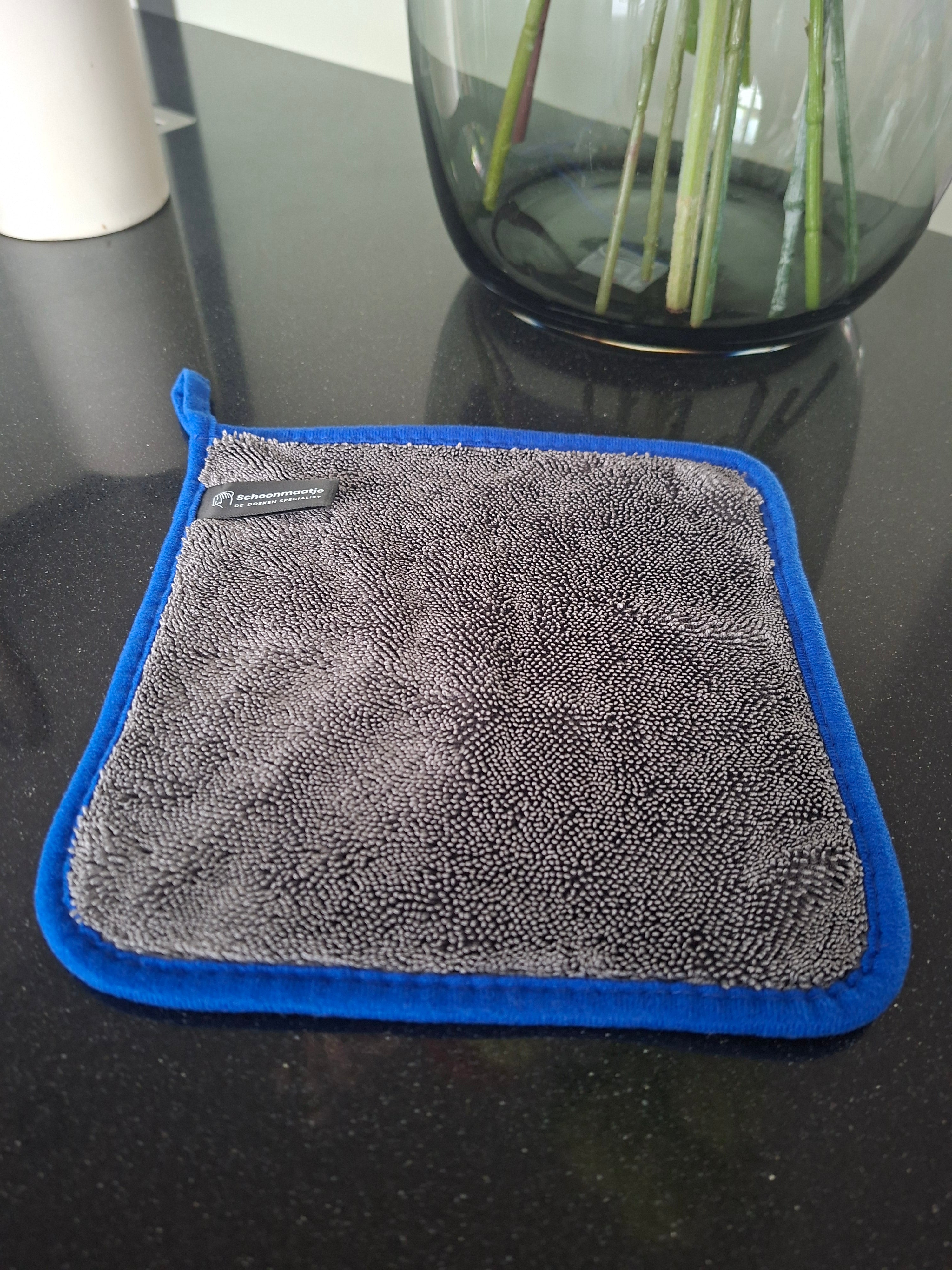 Premium doek mini – 20x20  GRIJS MET BLAUWE RAND