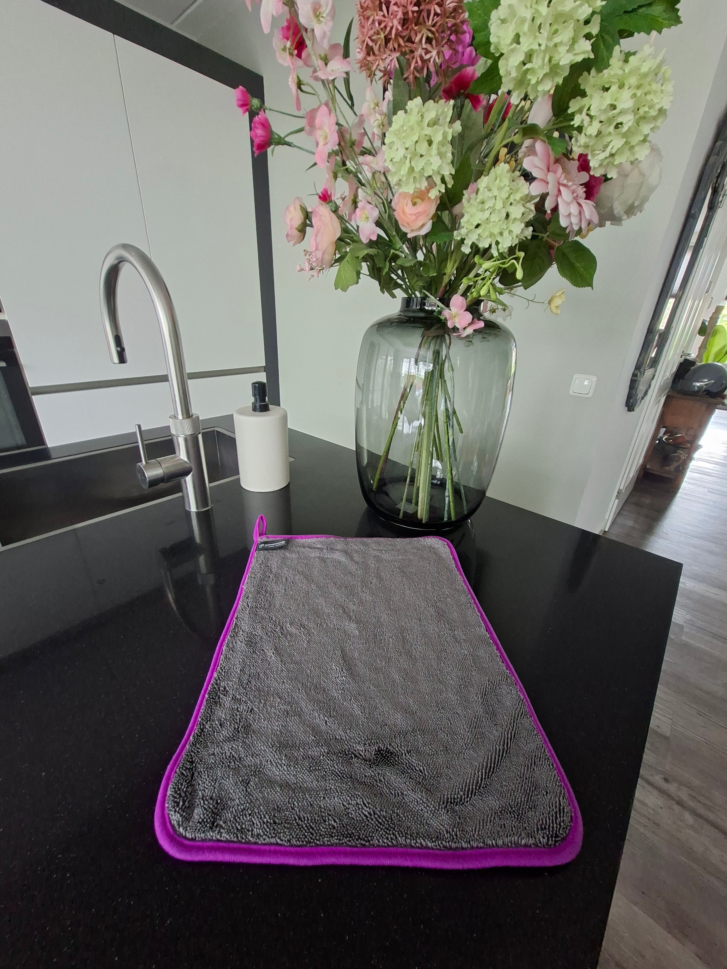Premium doek medium – 30x40 GRIJS MET PAARSE rand