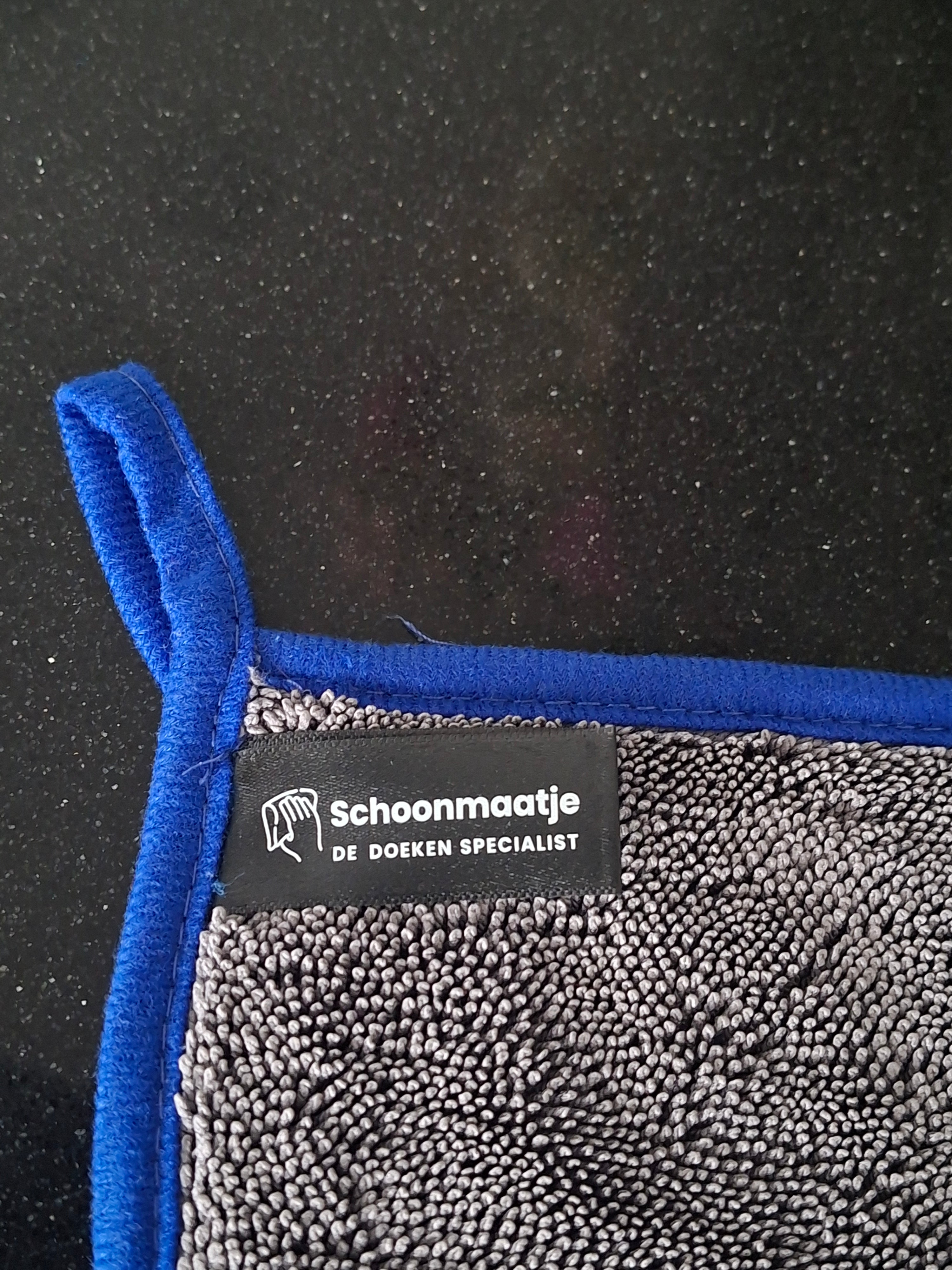 Premium doek small – 20x30 GRIJS met BLAUWE rand