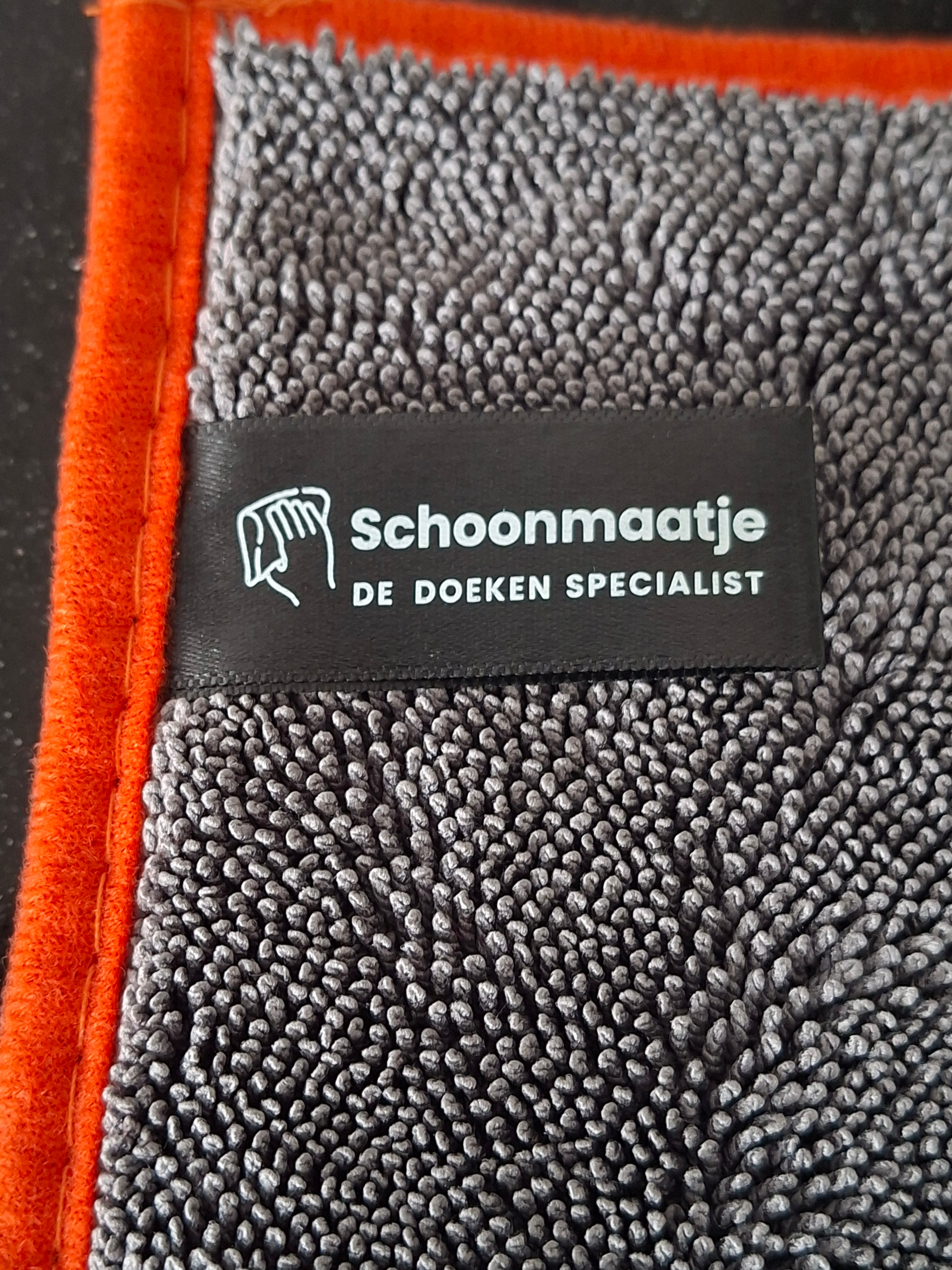 Doekenset met 3 doeken GRIJS MET ORANJE rand